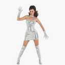 Morph Silver Dress Assassin Costume - Movie Character Dress for Women - Halloween Costume, Medium