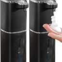 2 Pack Automatic Foaming Soap Dispenser, 13.5oz/400mL, USB Rechargeable,9- Adjustable Foam Levels, IPX5 Waterproof, Touchless & Wall/Tabletop Use for Kitchen Bathroom, Black