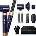 Hair Dryer Brush 7 in 1110000 RPM Hot Air Brush Hair Styler for Curly Straight & Twisted Hair Professional Ionic Brush Blow Dryer for Salon-Quality Styling, Blue