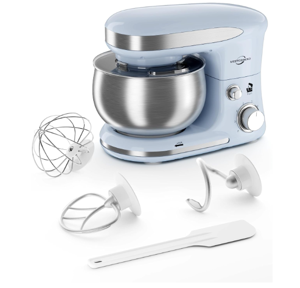 Stand Mixer 3.4QT Kitchen Electric Standing Mixer 6+P Speed 3-In-1 Blue | Household Mixers with Whisk,Dough Hook,Flat Beater&Splash Guard, small for Baking Cheesecake and Bread in Kitchens