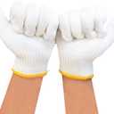 Work Gloves Hand Working Gloves Safety Grip Protection Work Gloves Men Women BBQ Thicker Industry Knitted Cut Repair Gloves Durable String Knit for Work Safety Thick Cotton (Yellow, 6Pcs)