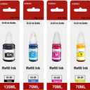 GI-20 GI20 GI-10 GI10 Refill Ink Bottles Compatible for PIXMA G5020 G6020 G7020 GM2010 GM4010 G5010 G6010 G7010 Printers (4-Pack)