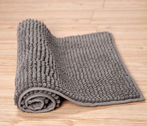 for Bathroom Living Room,Not-Slip Super Absorbent Water Chenille Bath Mat,Machine Washable Soft Densely Shower Mats Dark Grey (35x70inch)