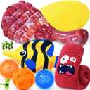 KIPRITII 12-Pack Large Dog Chew Toys for Aggressive Chewers - Includes Tough Chew Bone, Interactive Tug Toys, Squeaky Toys, Great for Medium & Large Breeds Dog