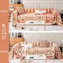 HANDONTIME Orange Sofa Covers for Loveseat, 3 Cushion Couch, Boho Style, Soft Chenille, Dog-Friendly, Thick Washable, 91" X134"