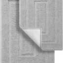GRANNY SAYS Bathroom Rugs Sets 2 Piece,Soft Bath Mats for Bathroom, Bath Rugs Non Slip Washable, Absorbent Bath Rug for Tub, Shower and Toilet (Gray, 20" x 32" + 16" x 24") (Grey)