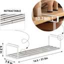 Expandable Shoe Rack Organizer - Adjustable Shoe Rack & Under Cabinet Shelf - for Shoe or Clothing Storage and Organization, Under Shelf Storage (Stainless,1Pcs)