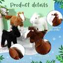 Skylety 4 Pcs Horse Plush 8 Inch Horse Stuffed Animals Cute Animals Plush Assorted Toy Brown Gifts Birthday Party Favors Supplies Decoration