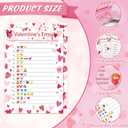 2 x 50pcs Valentine's Day Party Game Cards for Valentine Gifts Party Supplies Word Search Scramble Bingo Pictionary Matching Game Cards Set (No Answer)