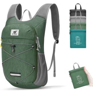 SKYSPER Foldable Hiking Backpack - 10L/15L Small Lightweight Daypack Breathable Travel Backpacks (Green)