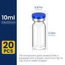 10ml Sterile Vials with Self Healing Injection Port and Sealing Cap, Glass Sterile Vials for Injections 20 PackEmpty Vial, No Liquid