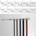 Blulu 2 Pcs 13.8'' Sliding Tie Rack Hangers for Closet, 9(Total 18) Tie Pull Out Wall Mounted Extending Sturdy Metal Belt Organizer Holder for Men Belt Storage, Sliver