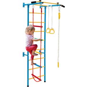 tongmo Climbing Toys for Kids, Metal Indoor Kids Gym for Exercise, Multiple Modes Play Climbing Set, Sturdy Playground with Rope Ladder, Pull-up Bar, Wall Ladder, Rope and Gymnastic Rings