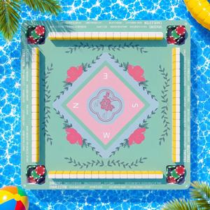 Floating Mahjong Table for Pool, 19x19 Inch Floral Game Float Board
