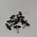 Tandefio 16 Pcs 1/4"-20 x 3/4" Stainless Steel Thumb Screw Thread Thumbscrew Adjustable Tee Wing Screw Black Wing Knob Bolt for Remove Replace Tightening Knob Power Supply (Round)
