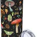 Mushroom Mug Cup Mushroom Tumbler Mushroom Gifts 20oz Coffee Mug Insulated Travel Cup With Leakproof Lid, Stainless Steel Reusable Tumbler For Hot And Cold Water Coffee