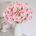 6 Pcs Artificial Cherry Blossom Branches 18.5 Faux Cherry Flowers Pink Fake Silk Flowers Artificial for Decoration Spring Peach Bouquet Table Centerpiece Decor Vase Home Wedding Kitchen Party Garden