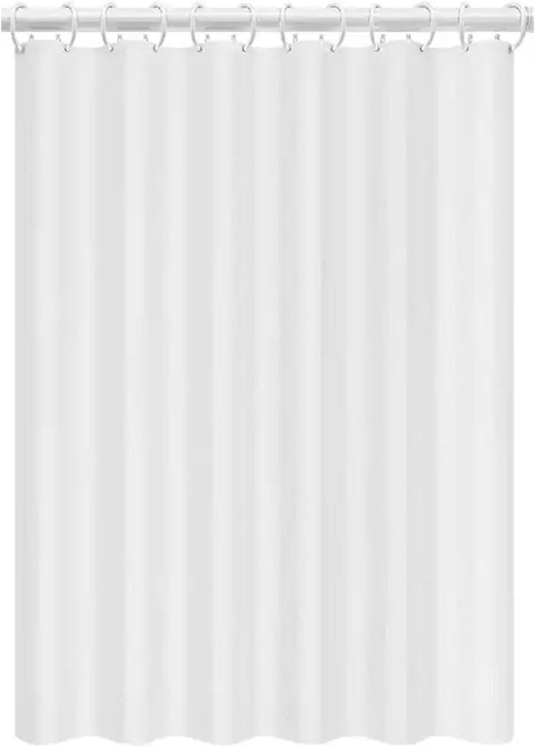 Clear Silk Pattern Shower Curtain, Lightweight & Easy Installation with Plastic Hooks, Eco-Friendly Material, 70.9x70.9 Inch Transparent White(Pack of 1)
