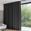 hoeflife Room Divider Blackout Curtains & Ceiling Curtain Track Set Wall Mount Extra Wide Track Curtains Flexible Sliding Curtain Rod Room Separation Privacy（W 180 x H 84 in Black Drape & Black Rail）
