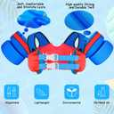 Chriffer Kids Swim Vest Life Jacket for 30-55 Pounds Boys and Girls, Toddler Floaties with Shoulder Harness Arm Wings for 2,3,4,5,6,7 Years Old Baby (T-Blue-Red)
