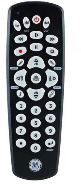 GE Universal Remote Control for Samsung, Vizio, LG, Sony, Sharp, Roku, Apple TV, TCL, Panasonic, Smart TVs, Streaming Players, Blu-ray, DVD, 4-Device, Silver, 33709