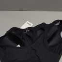 Yvette High Impact Sports Bras for Women Front Zip Supportive Running Bras for Large Bust Plus Size (Black)