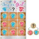 Gender Reveal Tic Tac Toe Board Game for Boys or Girls - Ideal Party Supplies with Multiple Signs and Fun Ideas for Baby Shower