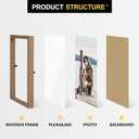 4x6 Double Picture Frame Wooden Hinged Photo Frame Definition Glass Stand Vertically on Desktop or Tabletop (Grain)