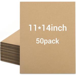 50 Pack 11x14 Corrugated Cardboard Sheets for Mailers, Flat Packaging Inserts for Shipping, Mailing, Crafts
