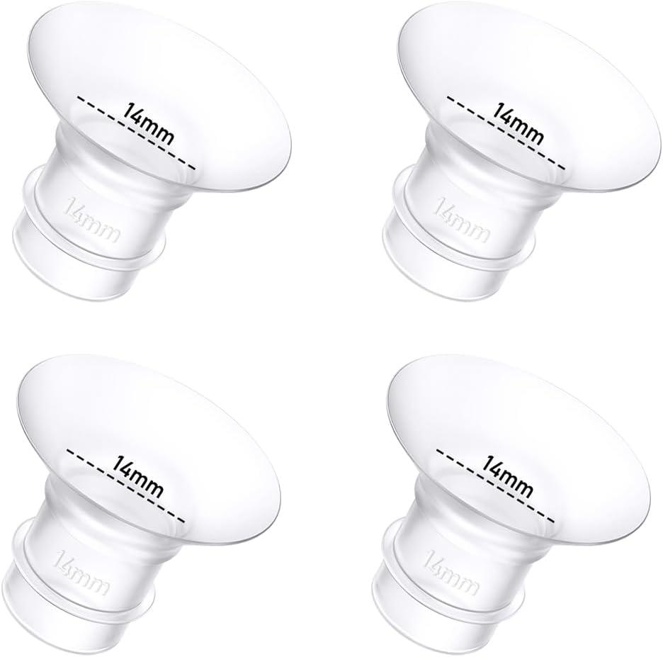 4Pcs Breast Pump Flange Insert 14mm Compatible with Momcozy/Spectra/Medela/eufy/Elvie/Lansinoh/Paruu P10 Breast Pump, Fit for Momcozy M5/M9/M6/V2 Pro/V2 pro/S12 Pro/eufy E10 S1 S1 Pro, 24mm Flange