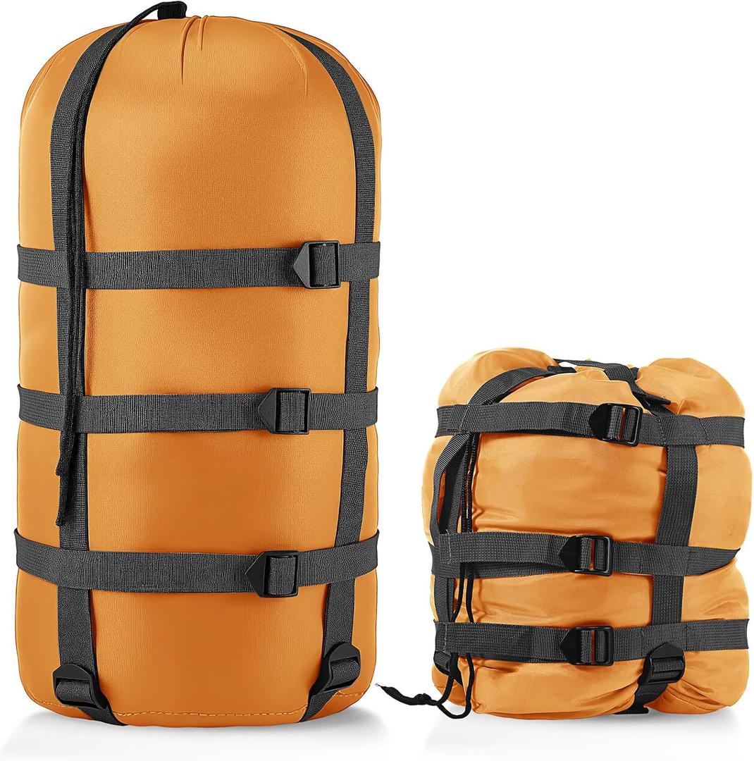Compression Sack for Sleeping Bag Store Ultralight Sleeping Bag Compression Stuff Sack 15l 25l 45l Space Saving Gear for Travel Camping Hiking Outdoor (Orange)