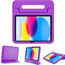 ProCase Kids Case for iPad A16 11th Generation 2025/iPad 10th Generation 2022 with Pencil Holder, iPad 11/10 Case Shockproof Lightweight Cover with Stand Convertible Handle for Children -Purple