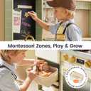 Tiny Land Wooden Play Kitchen with 2-in-1 Bistro Play, 39.3 x 12.3 x 31.8 inches