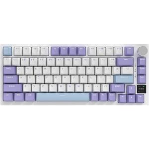 AJAZZ AK820 Pro 75% Gasket RGB Wireless Mechanical Keyboard with TFT Screen, Volume knob, Bluetooth/2.4G/Wired 3-Modes, Compact 82 Hot-Swap Keys, Tricolor PBT Keycap, 4000 mAh (Purple & Blue 3-Modes)