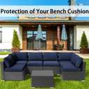14Pieces Patio Cushion Covers Replacement Outdoor Couch Covers Splashproof UV-Resistant Furniture Cushion Sofa Slipcovers Set with Zippers,Cover Only 25.6x25.6x3.9inch