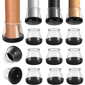 GICUNK Chair Leg Floor Protectors for Hardwood Floors and Carpet Silicone Covers to Protect Wood Tile Floors Chair Sliders Non Slip Reduce Noise 28 Pcs Clear Round L Fit:1-3/16"~1-9/16"