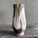 Rustic Ceramic Vase, Large Farmhouse Style Decorative Vase for Home Decor,Tall Vintage Terracotta Pottery Clay Vases for Living Room Entryway Table Centerpiece (6.4" L x 6.4" W x 12.8" H)