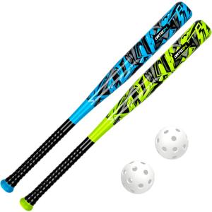 2 Pack Bat & Ball Set - Graffiti Plastic Bat & Ball Homerun Set- David Ortiz Backyard Baseball Set for Youth, Kids, Teenagers, Adults