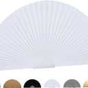 Jlong Arch Window Shade Curtains Half Circle Moon Pleated Fabric Blinds Semi Circle Temporary Light Filtering Pleated Paper Shades Half Round Window Covering Easy to Cut and Install