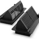 2-in-1 Vent Deflectors & Floor Vent Covers, Adjustable Floor Register 4x10, Air Vent Deflector for Home Floor, Office, Ceiling, Tool-Free Install, Black, 2 Pack