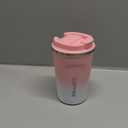 YINBAOGE Insulated Travel Coffee Mug, Spill & Leak Proof, Portable To Go Camping Stainless Steel Coffee Tumbler, Reusable Thermal Coffee Cup with Lid for Hot & Cold Drinks (2nd-Pink White, 12 OZ)