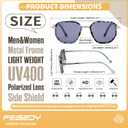 FEISEDY Polarized Aviator Sunglasses for Men Square Retro Metal Frame UV 400 Protection TAC Lens B0329