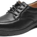 DADAWEN Toddler Boys Girls Classic Lace-Up Dress Shoes Oxfords Wedding Church School Uniform Shoes Black US Size 8 M Toddler