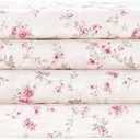 Modern Threads Silky Soft Microfiber and Wrinkle Free Sheets - Luxurious Microfiber Bed Sheets Includes Flat Sheet, Fitted Sheet with Deep Pockets, & Pillowcases Kashmir Rose, Full
