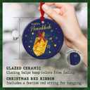 CHOANG Happy Hanukkah Ornament 2025 - Ceramic Jewish Holiday Keepsake for Men Women, Hanukkah Decorations for Home, Christmas Tree Hanging Gift, Jewish Chanukkah Decor