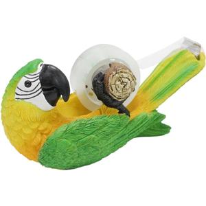 Cute Parrot Tape Dispenser Desk Women - White Elephant Gifts for Adults Funny,School Office Sculpture Decor,Mini Packing Supplies,Desktop Small Clear Tape Holder,Bird Animal Arts Crafts Accessories