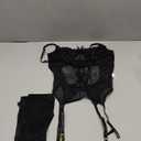 Women's Sexy Lace Lingerie Sets Plus Size Push Up Underwire Bodysuit with Garter Bel Small