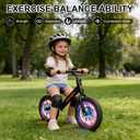 Toddler Balance Bike,14" Lighting Wheels,Air Tires,Kids' Balance Bikes for 3-6 Years Old with Adjustable Seat,No Pedal Training Bicycle for Boys Girls Birthday Christmas