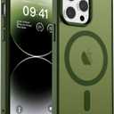 Zapica Magnetic for iPhone 14 Pro Case, [Compatible with MagSafe] [Military Grade Drop Protection] Translucent Matte Shockproof Anti-Scratch Phone Cover, Cangling Green