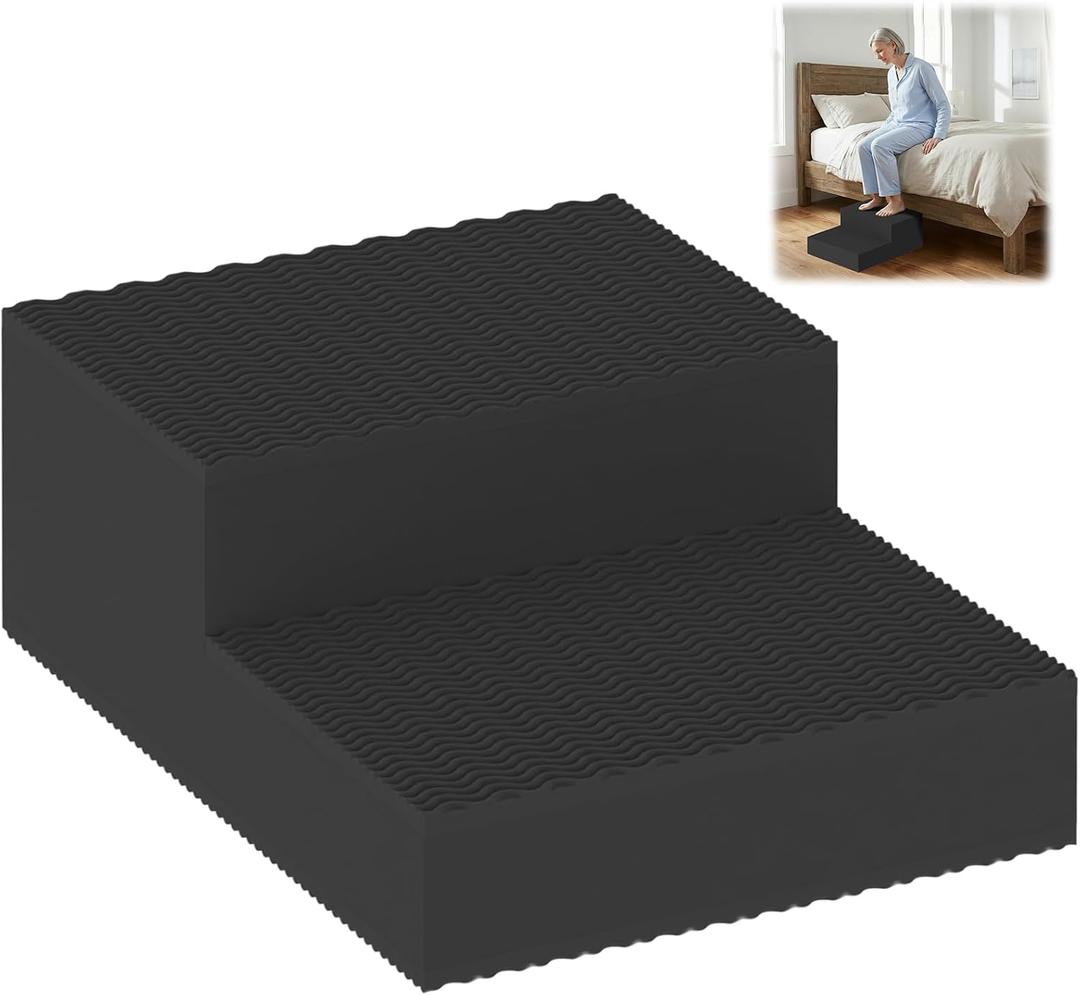 8. 0 inch Height HD Foam EVA Plastic Two Steps Stool for Bed Seniors Audlts